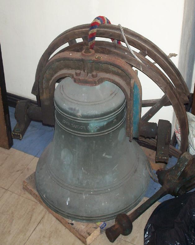 The old bell (approx 4cwt) shortly to be hung above the others